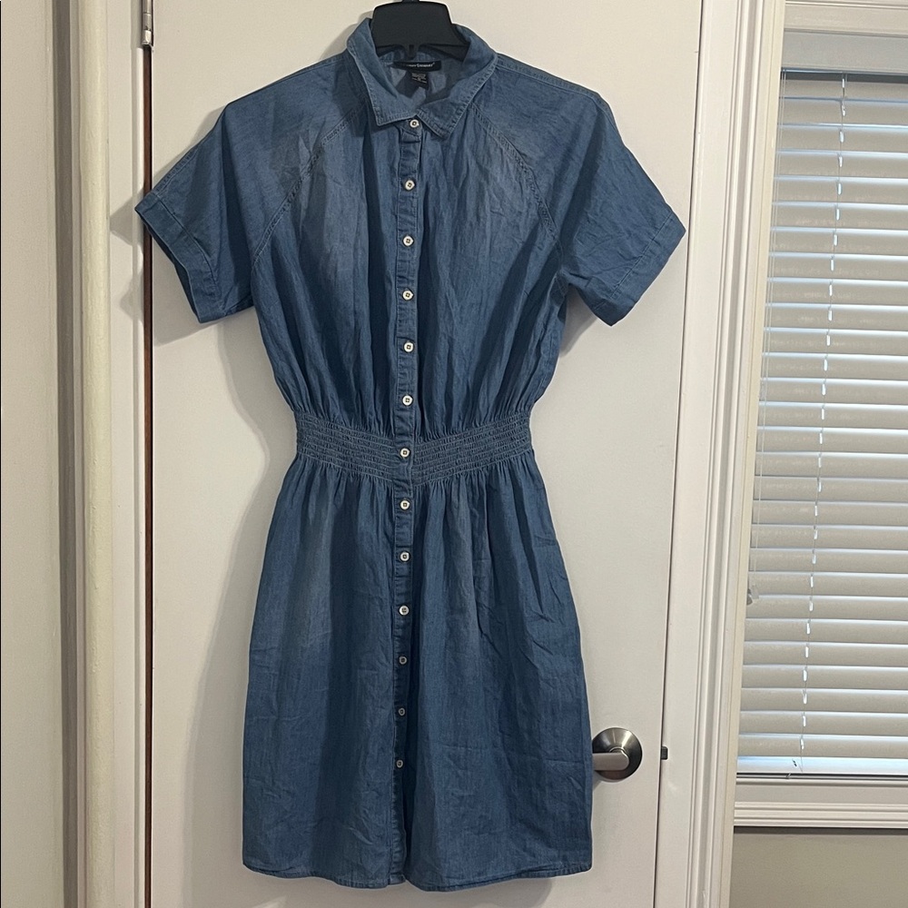 Ashley Stewart Blue Button-Down Dress